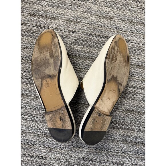 Gucci Womens White Leather Horsebit Mule Slides Size 40 EU - Picture 8 of 8